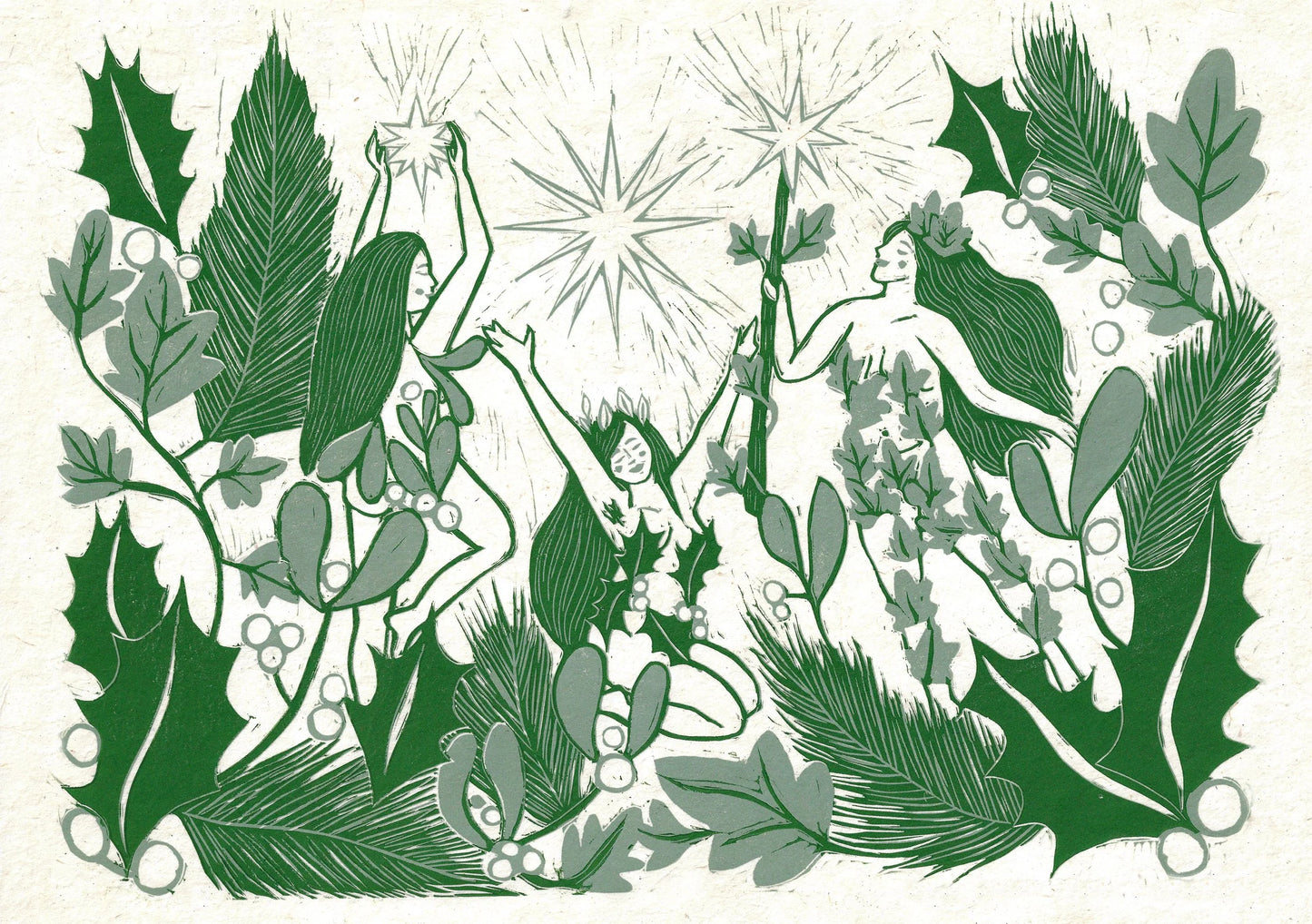 HOLLY, IVY & MISTLETOE TOO seasonal card