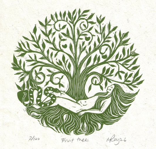 THE FRUIT TREE linoprint