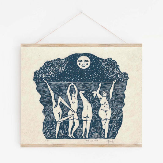 MOONDANCE linoprint