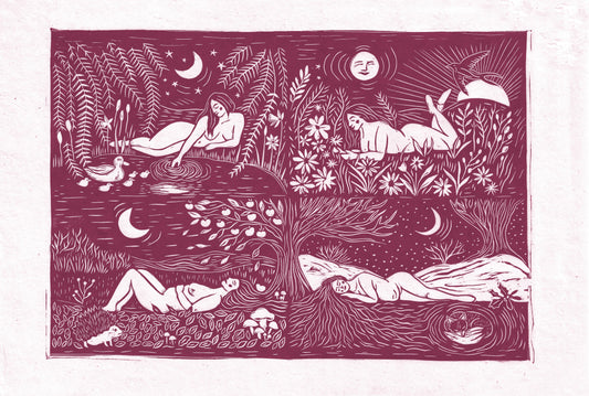 SEASON'S REST Linoprint