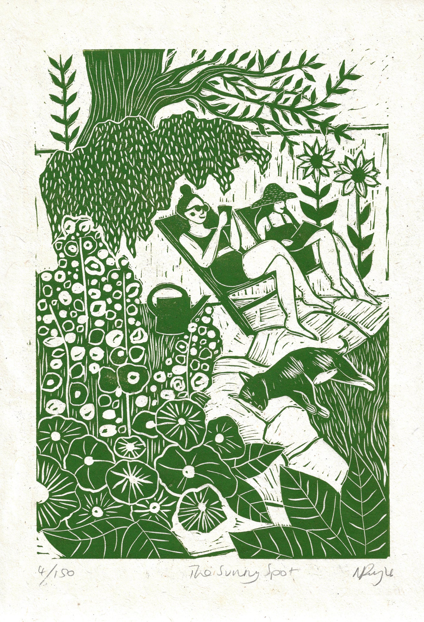 THE SUNNY SPOT linoprint