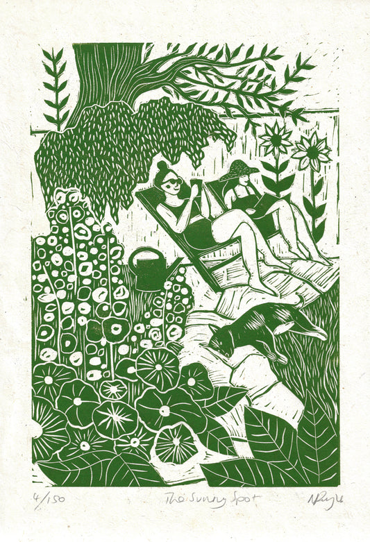 THE SUNNY SPOT linoprint