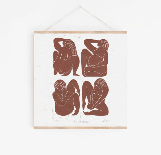 THE MOTHER woodcut