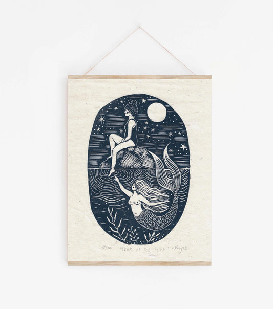 TRICK OF THE LIGHT linoprint