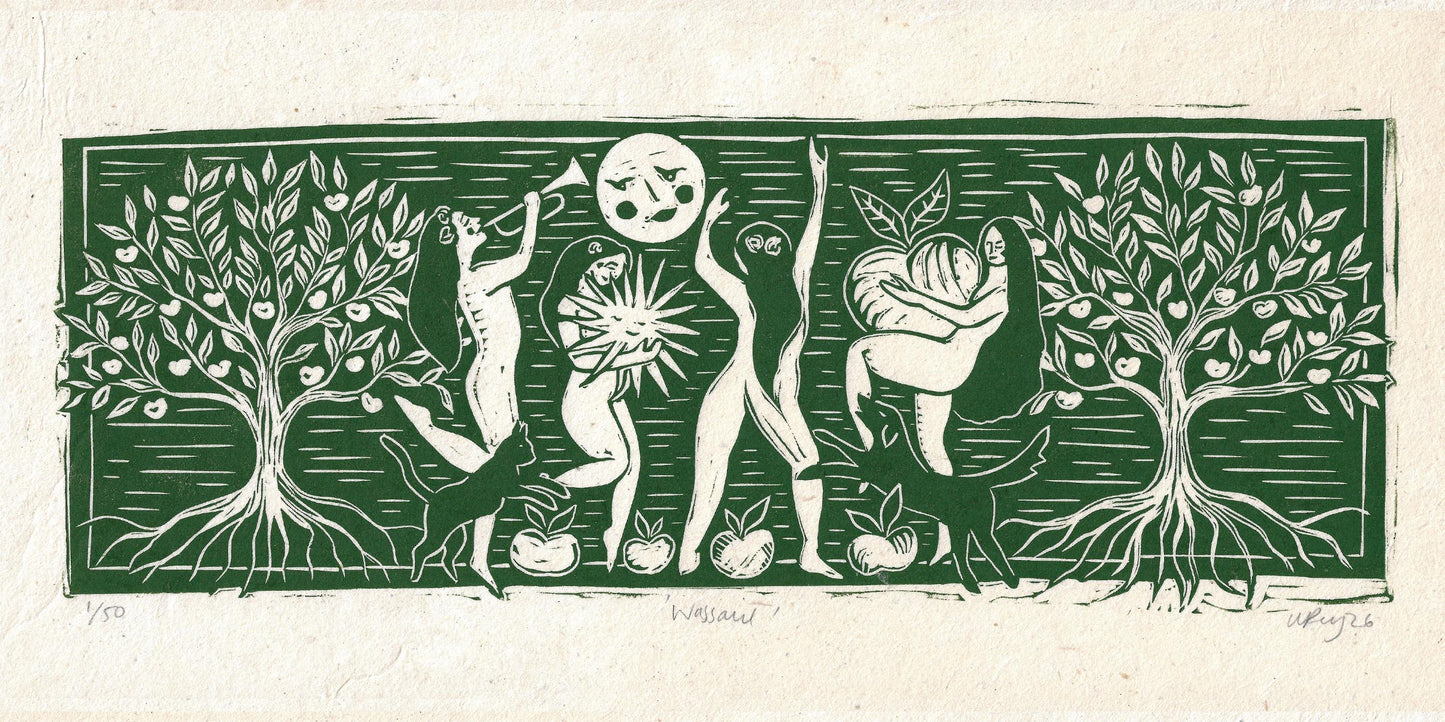WASSAIL linoprint