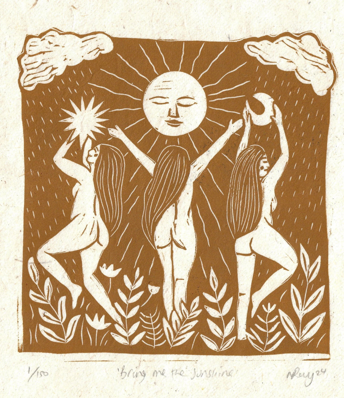 BRING ME THE SUNSHINE linoprint