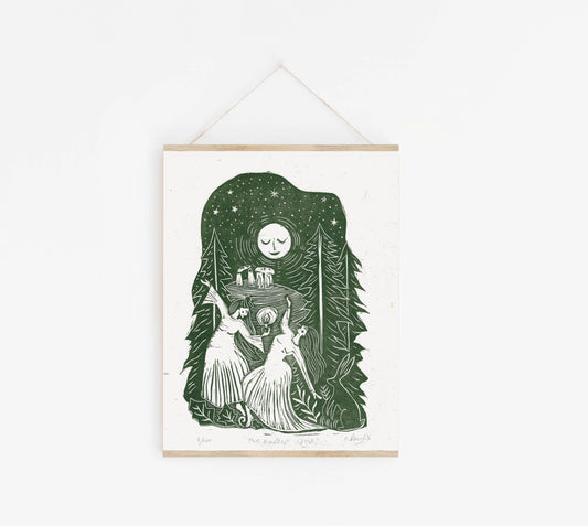 THE DARKEST NIGHT linoprint