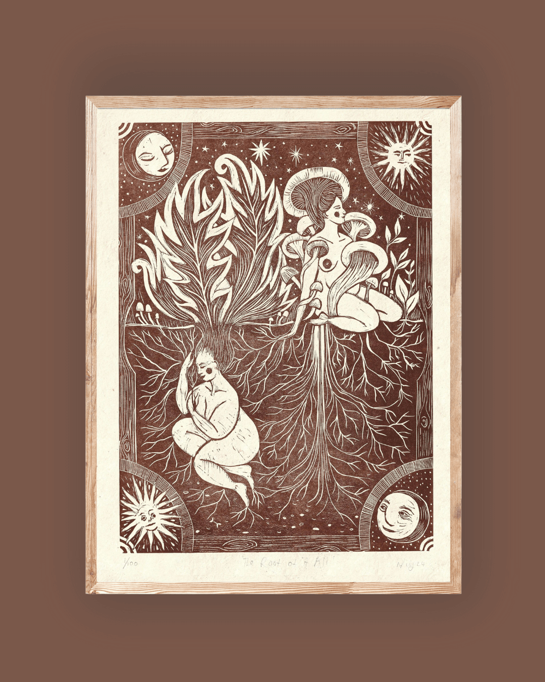 THE ROOT OF IT ALL Linoprint