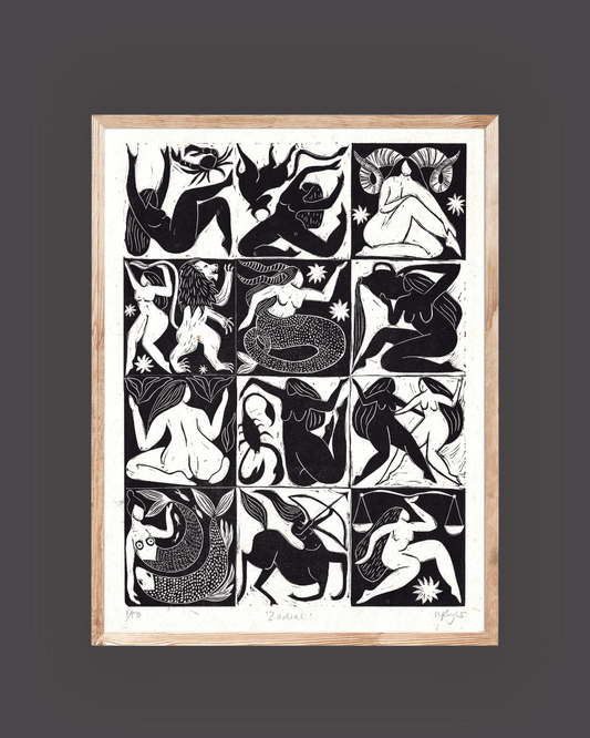 ZODIAC linoprint