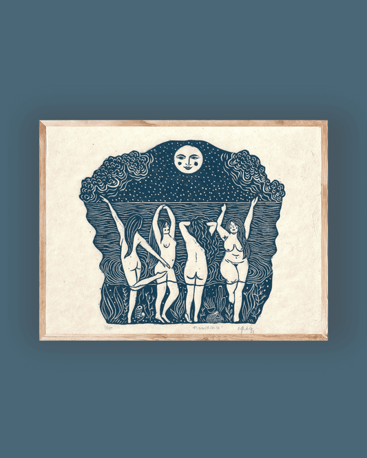 MOONDANCE linoprint