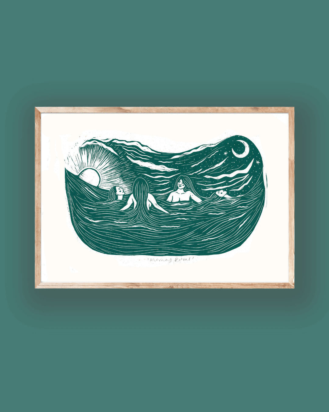 MORNING RITUAL linoprint