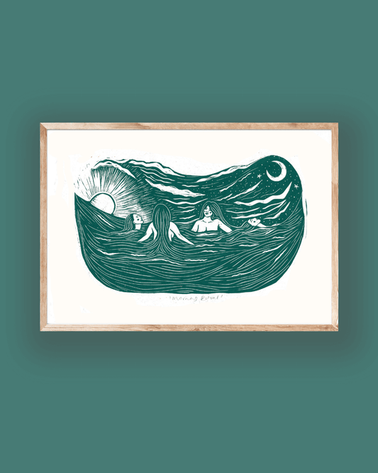 MORNING RITUAL linoprint