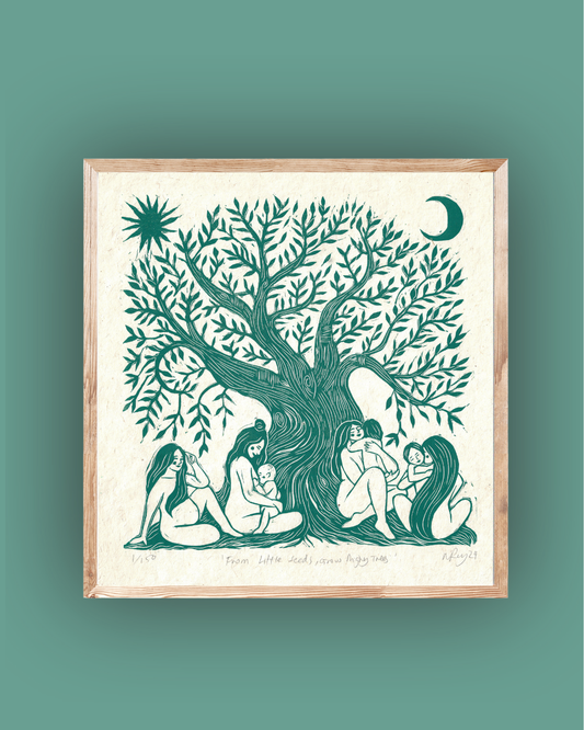 FROM LITTLE SEEDS linoprint