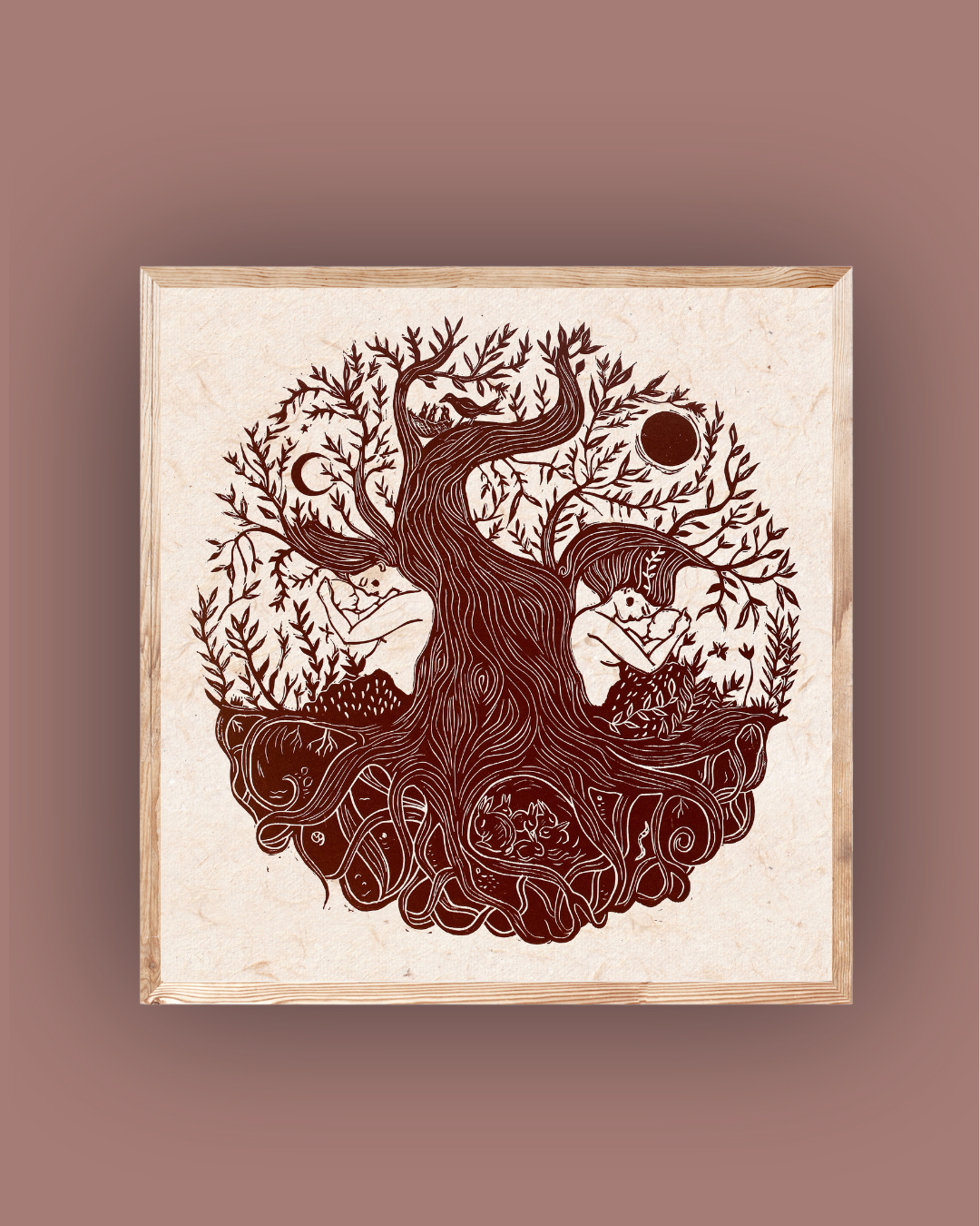 NEW BEGINNINGS linoprint