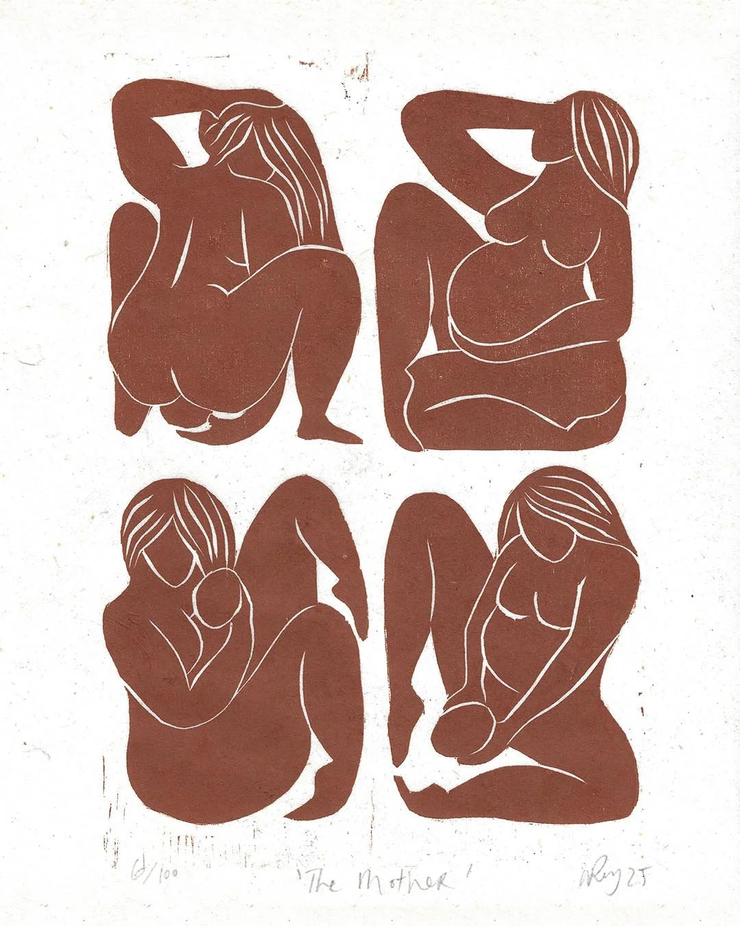 THE MOTHER woodcut