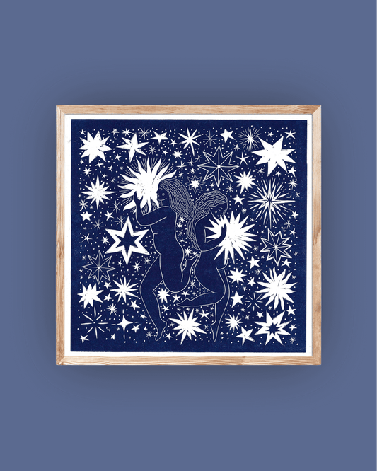 When Stars Align Linoprint