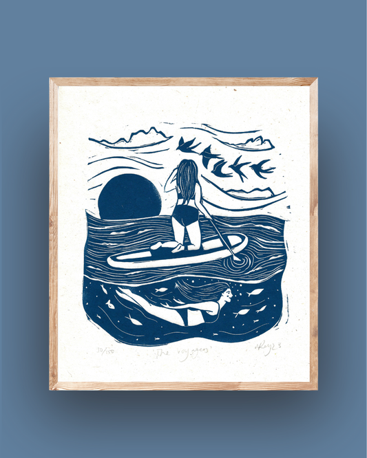 THE VOYAGERS LINOPRINT