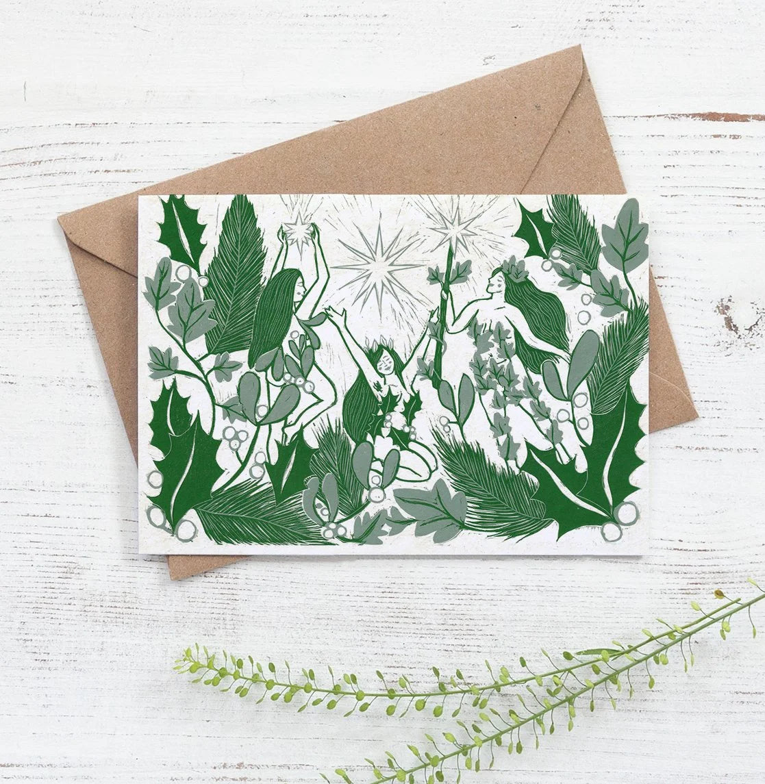 HOLLY, IVY & MISTLETOE TOO seasonal card