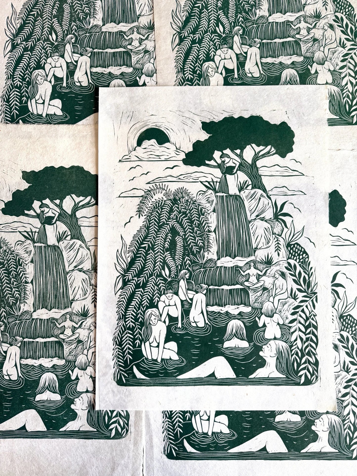 IN OUR SECOND SPRING linoprint