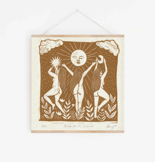 BRING ME THE SUNSHINE linoprint