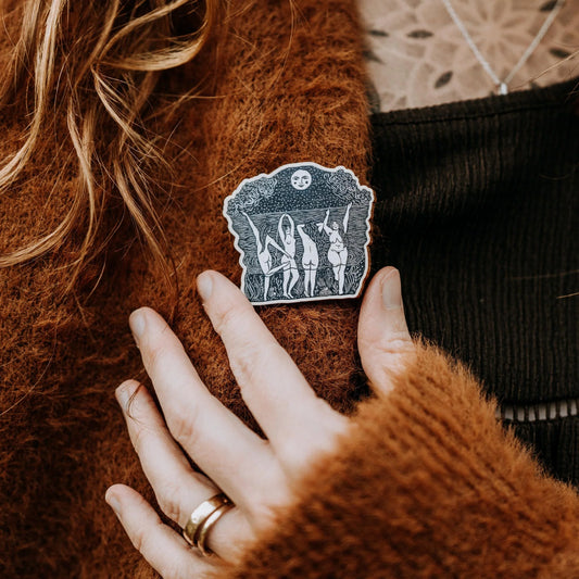 WILD WOMEN wooden pin badges