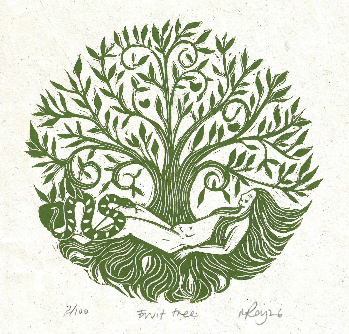 THE FRUIT TREE linoprint