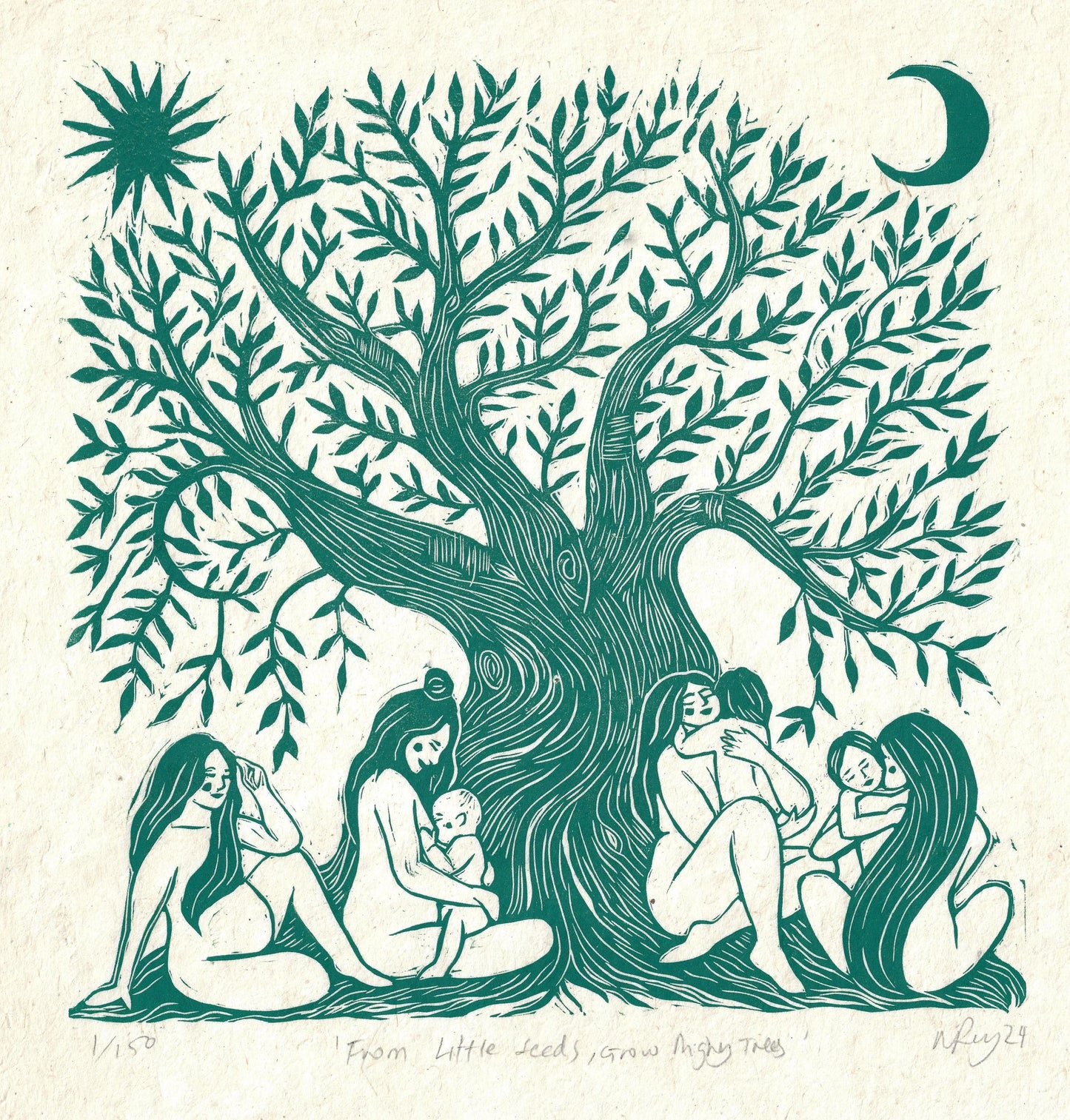 FROM LITTLE SEEDS linoprint