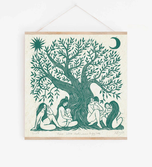 FROM LITTLE SEEDS linoprint
