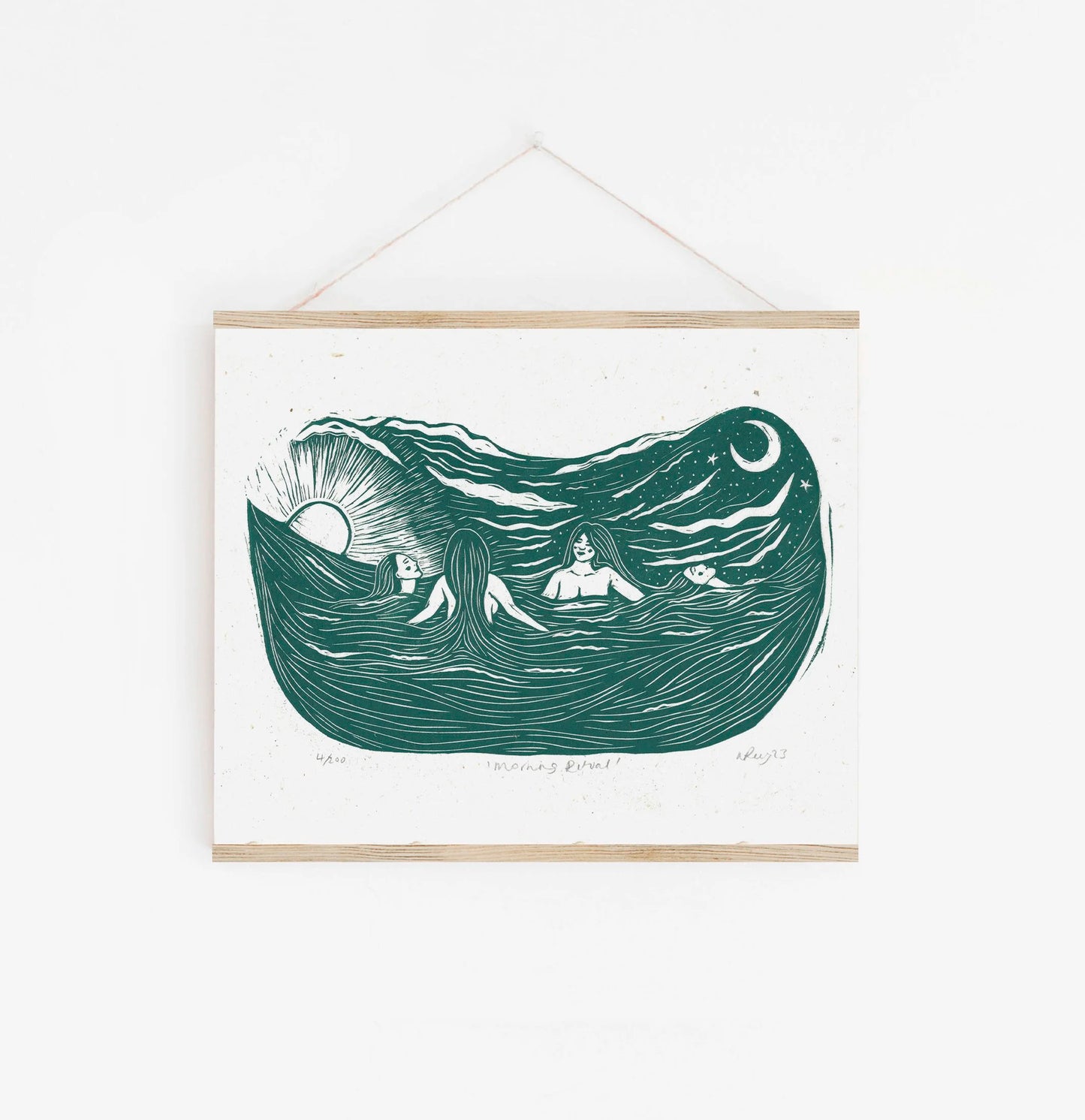 MORNING RITUAL linoprint