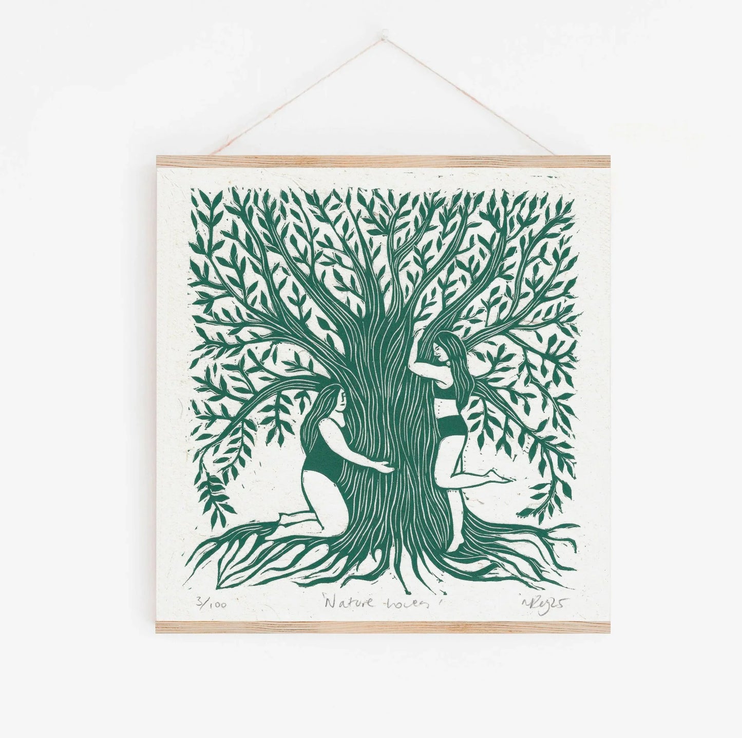 NATURE LOVERS linoprint