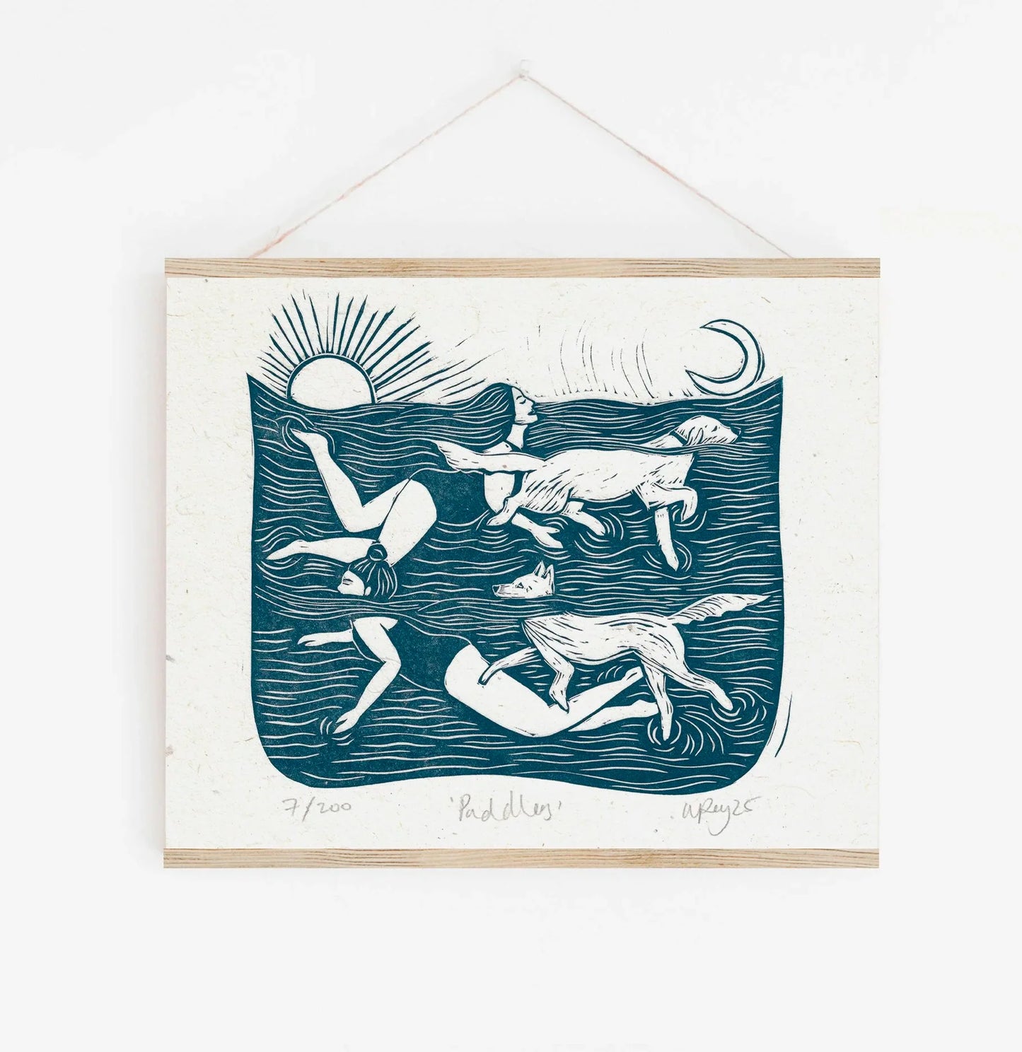 PADDLERS linoprint