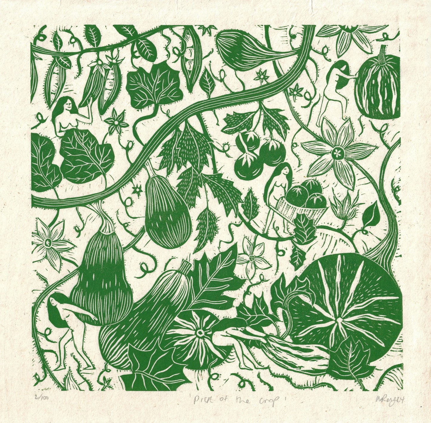 PICK OF THE CROP linoprint