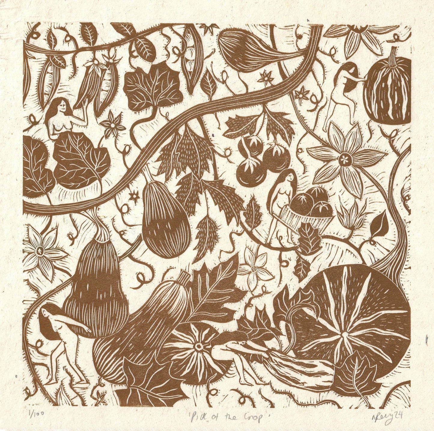 PICK OF THE CROP linoprint