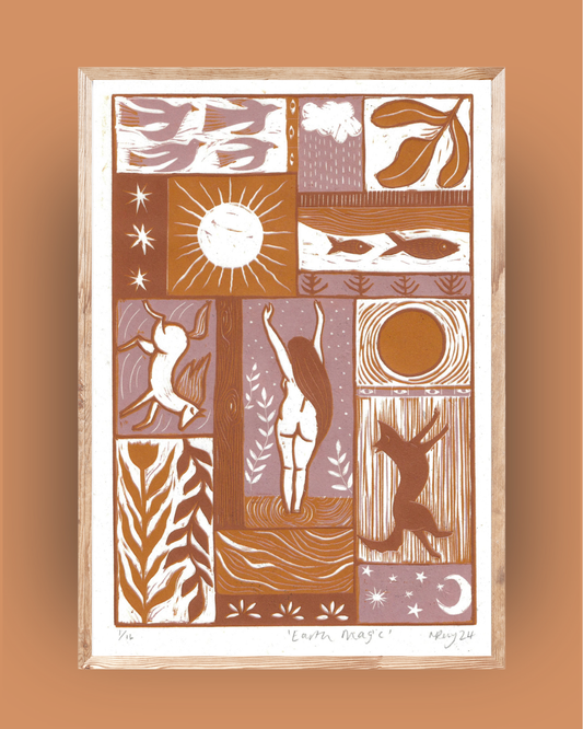 EARTH MAGIC reduction linoprint