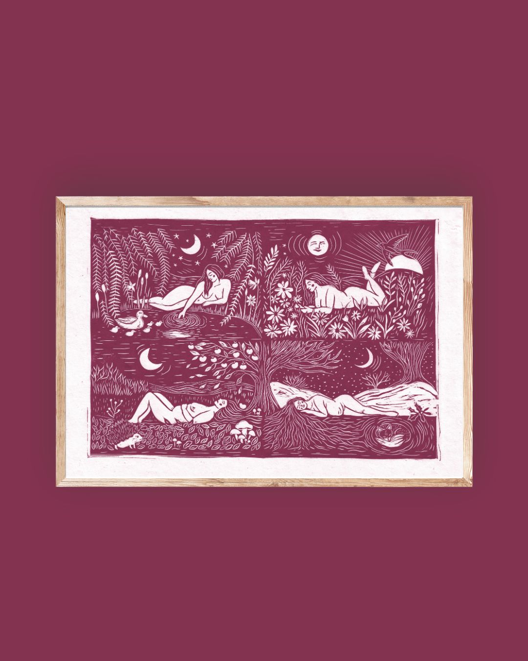 SEASON'S REST Linoprint