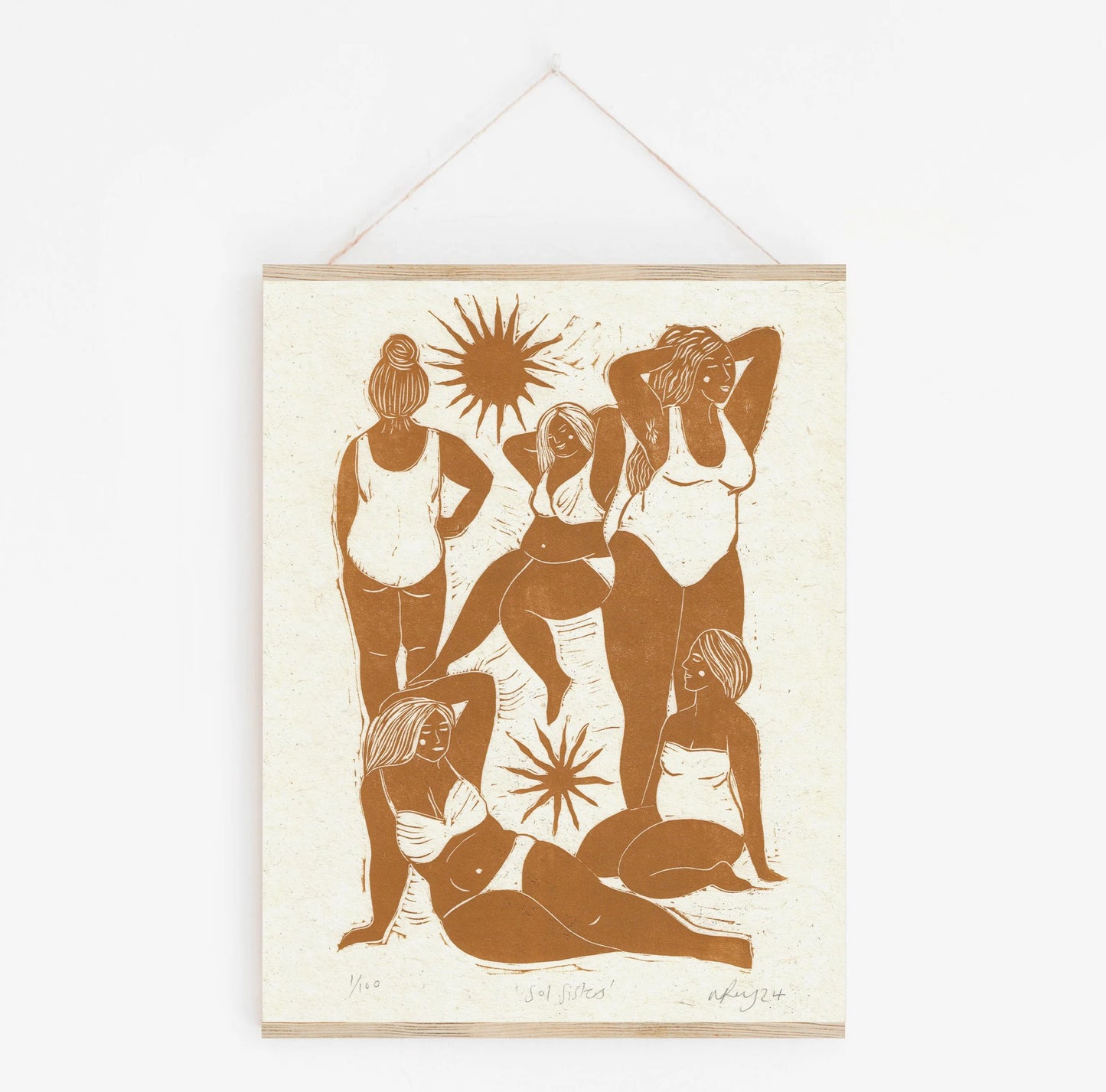 SOL SISTERS linoprint