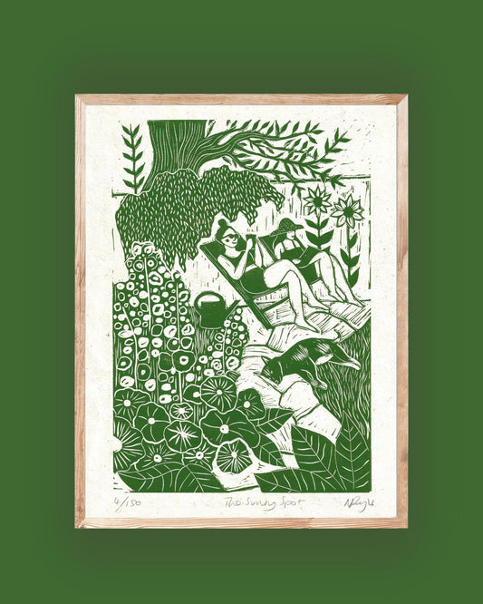 THE SUNNY SPOT linoprint