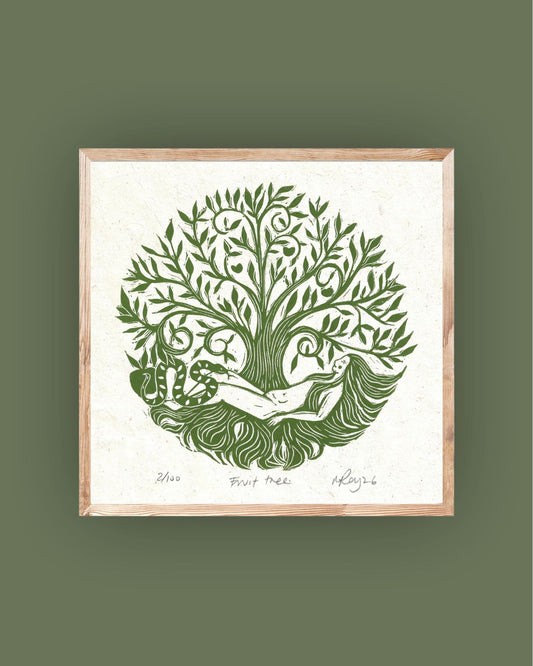 THE FRUIT TREE linoprint