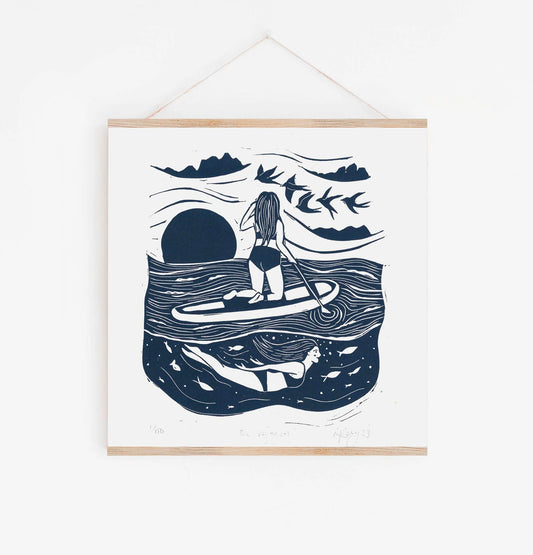 THE VOYAGERS LINOPRINT