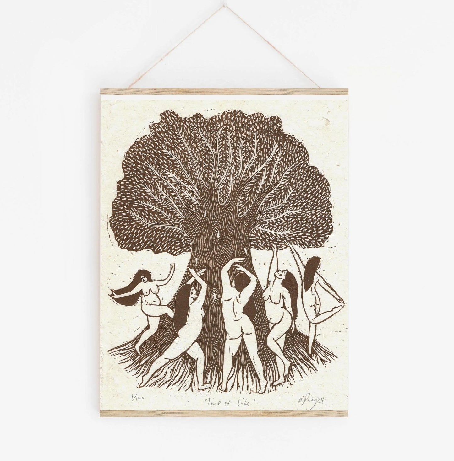 TREE OF LIFE linoprint