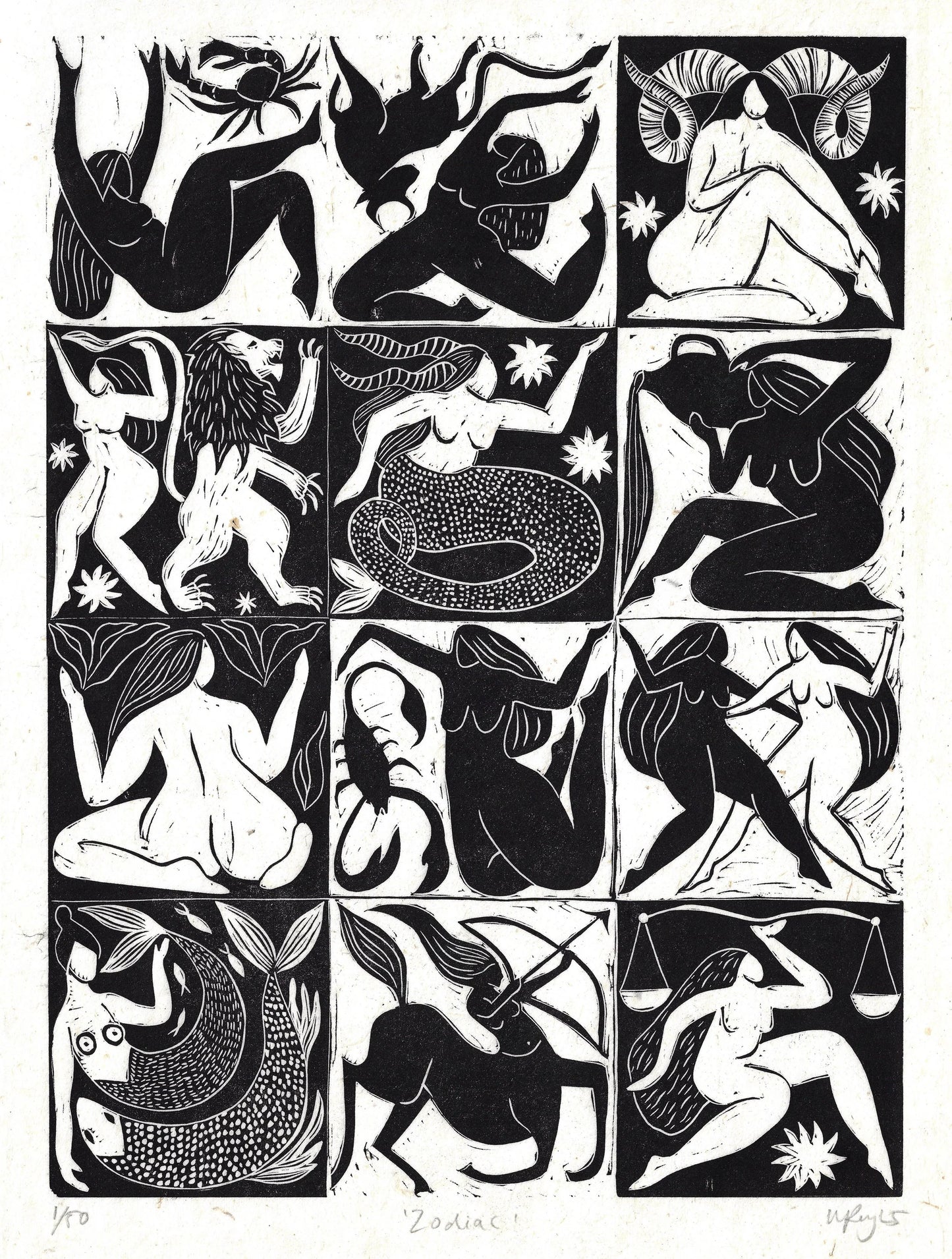 ZODIAC linoprint