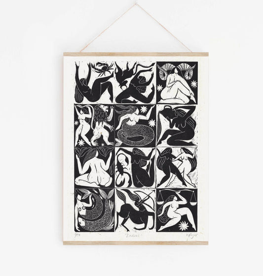 ZODIAC linoprint