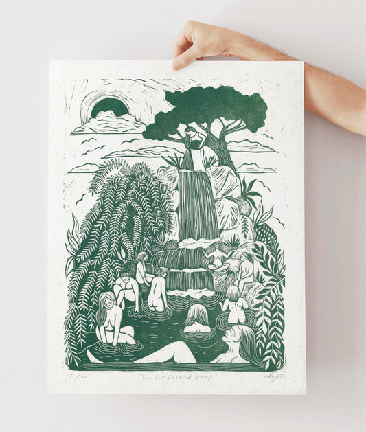 IN OUR SECOND SPRING linoprint