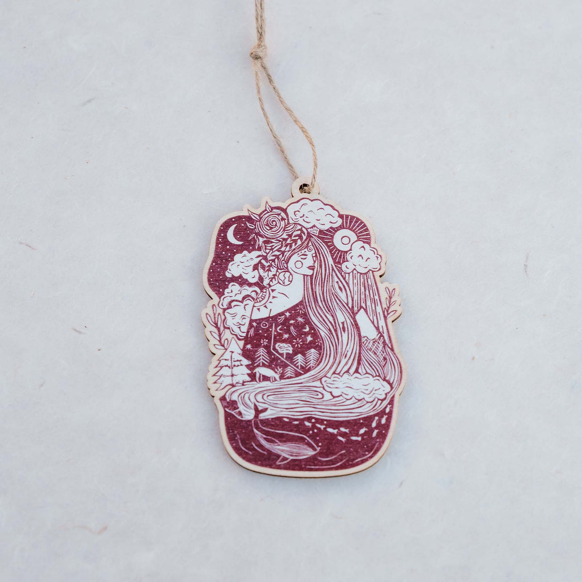 Festive Wooden wild women Ornaments