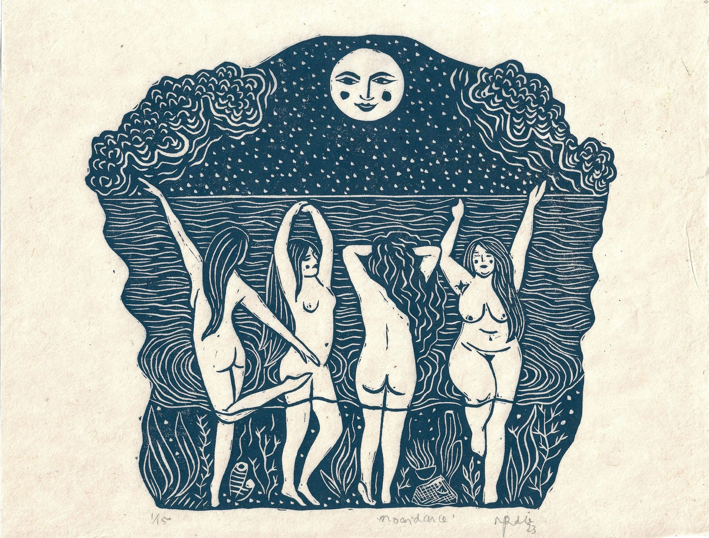 MOONDANCE linoprint