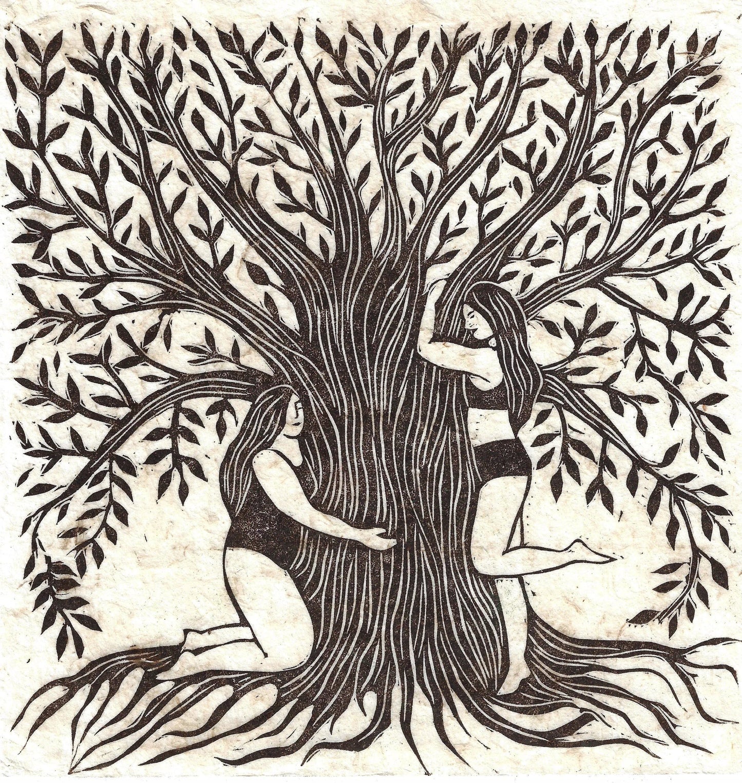 NATURE LOVERS linoprint