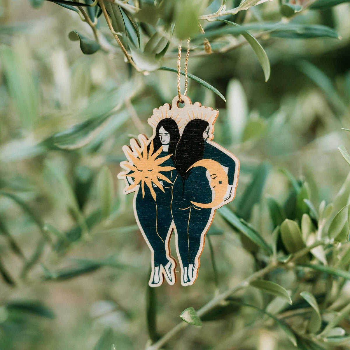 Festive Wooden wild women Ornaments